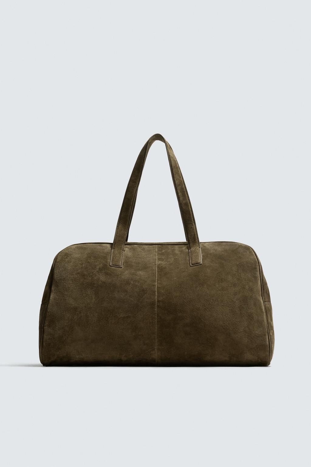 Medium leather travel bag