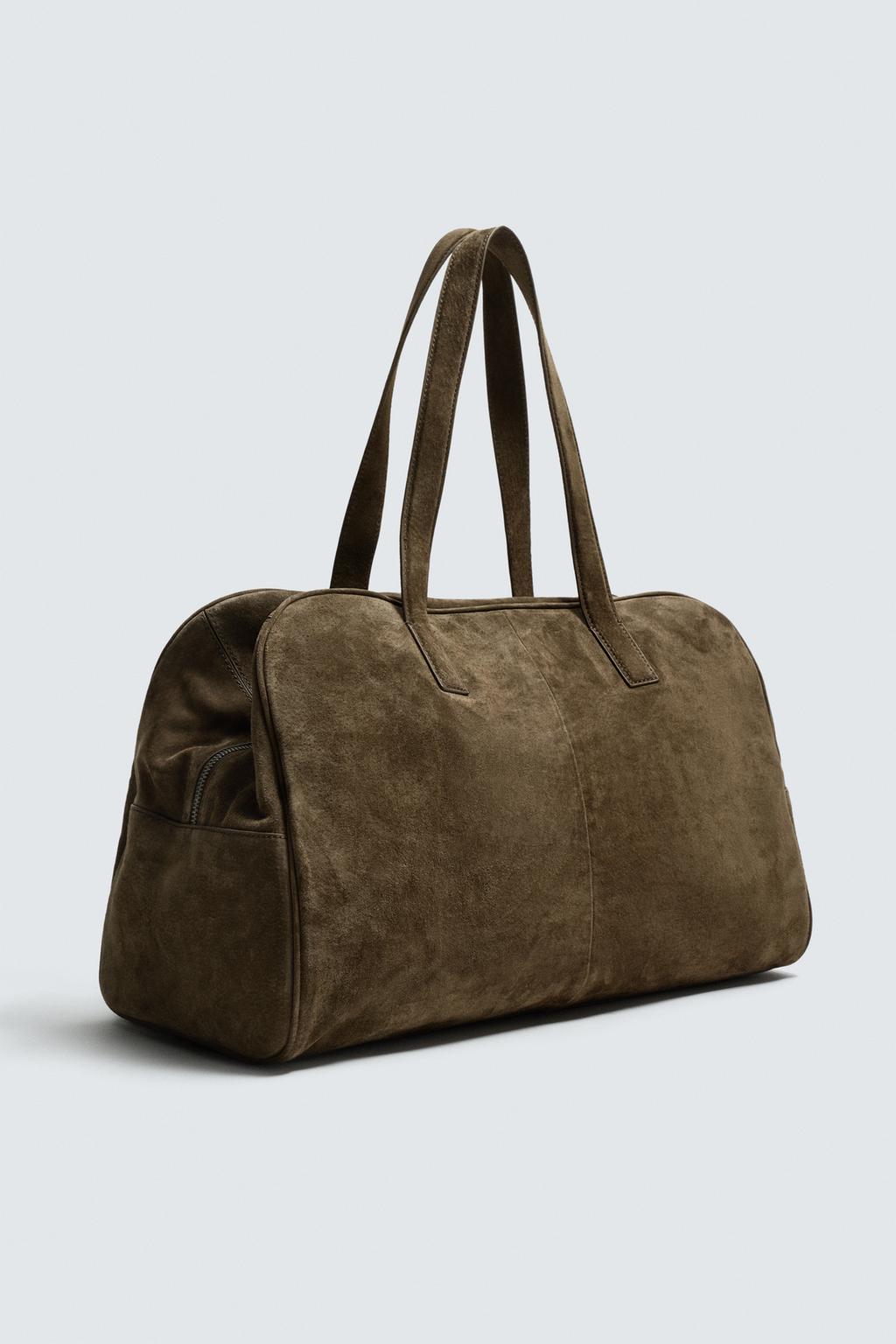 Medium leather travel bag