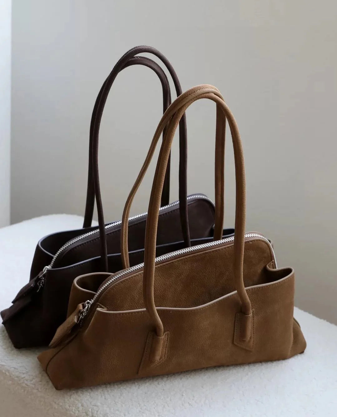 Suede shoulder bag