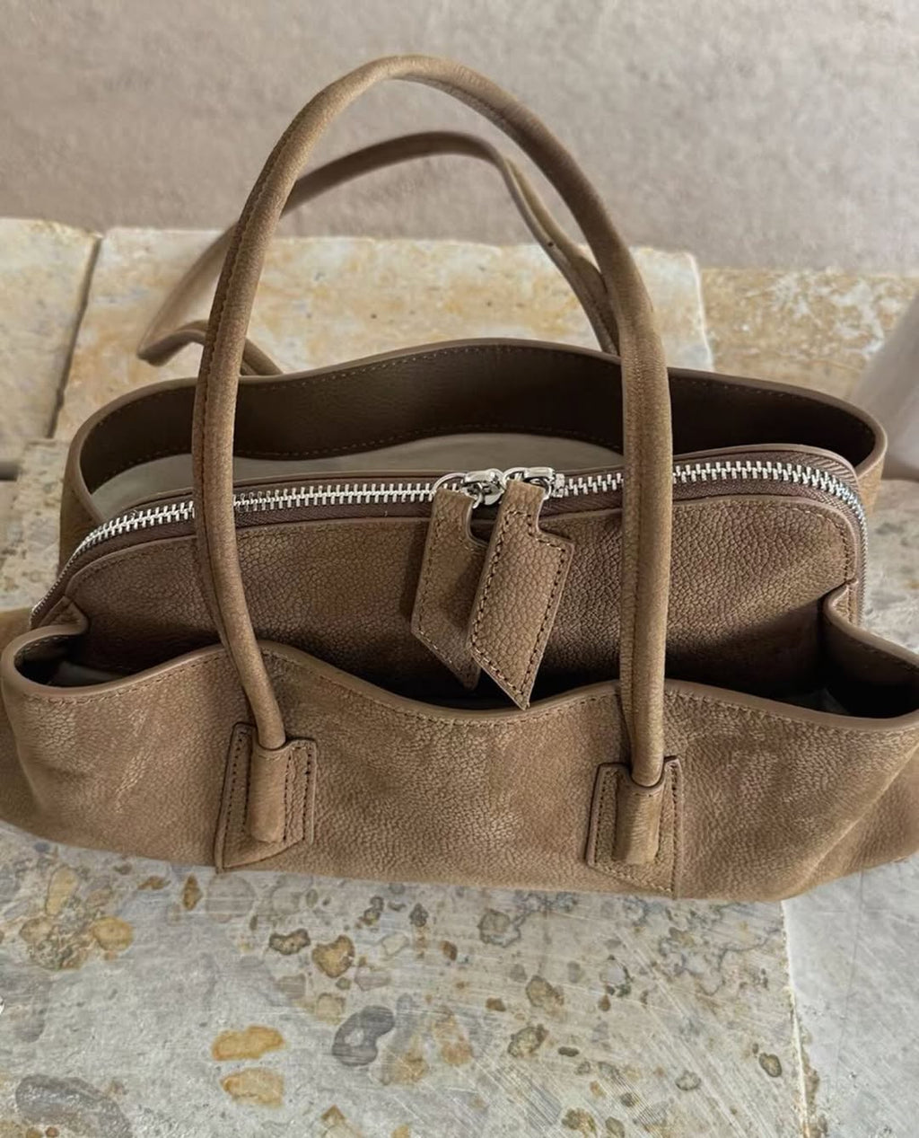 Suede shoulder bag