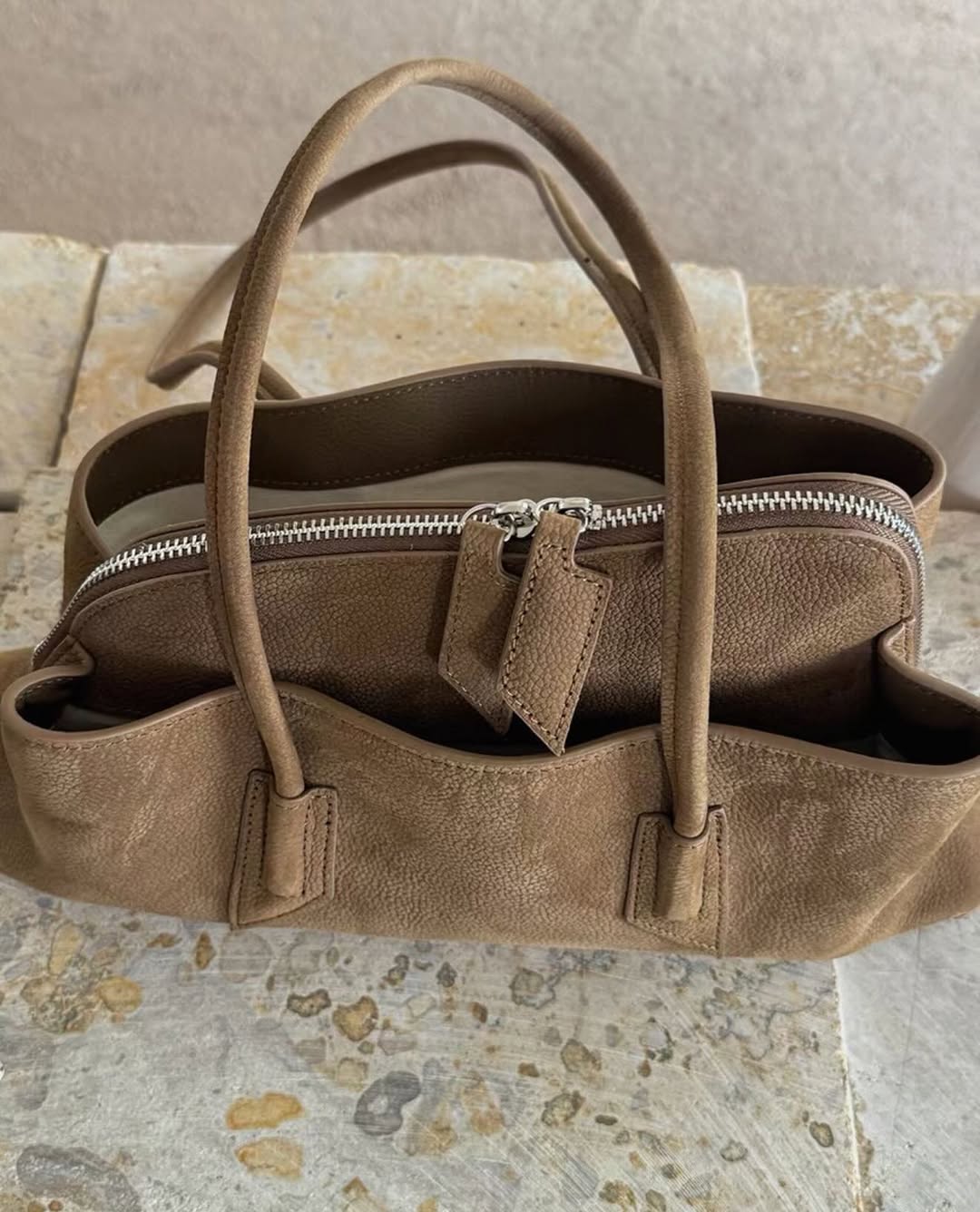 Suede shoulder bag