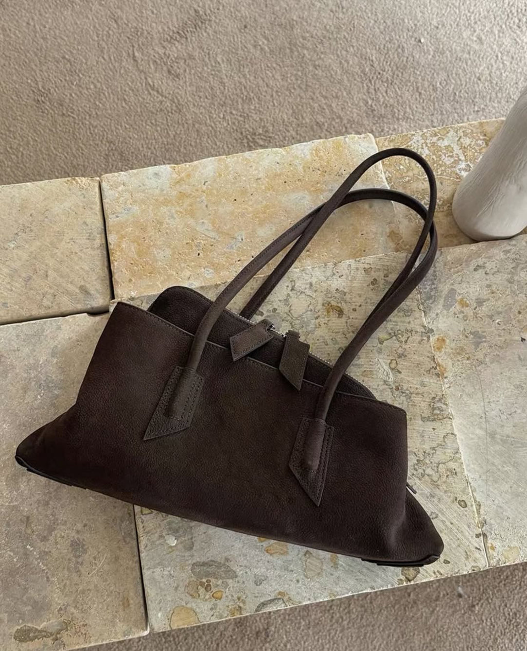 Suede shoulder bag