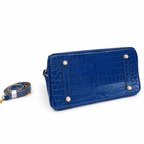 Birkin Style 25/30/35 Retourne in Royal Blue Crocodile-Embossed Leather (Gold Hardware)