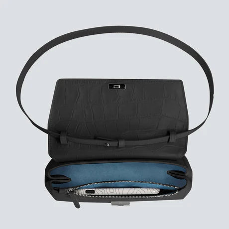 Soft envelope clutch with crocodile-effect texture