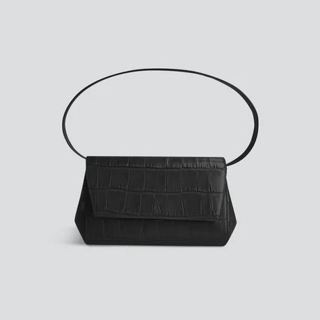 Soft envelope clutch with crocodile-effect texture