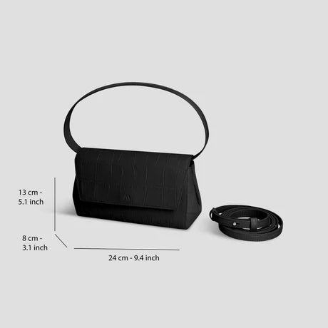 Soft envelope clutch with crocodile-effect texture