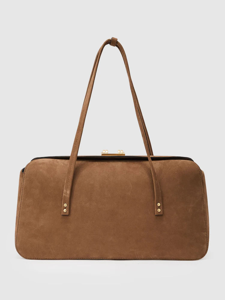 Suede bowling bag