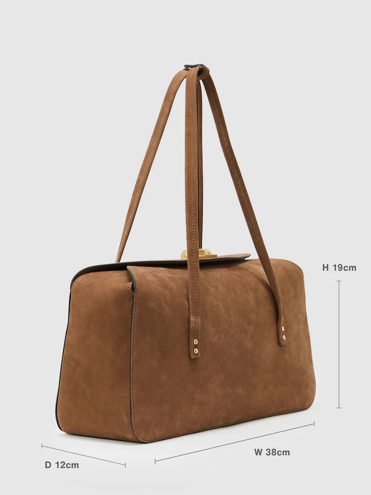 Suede bowling bag