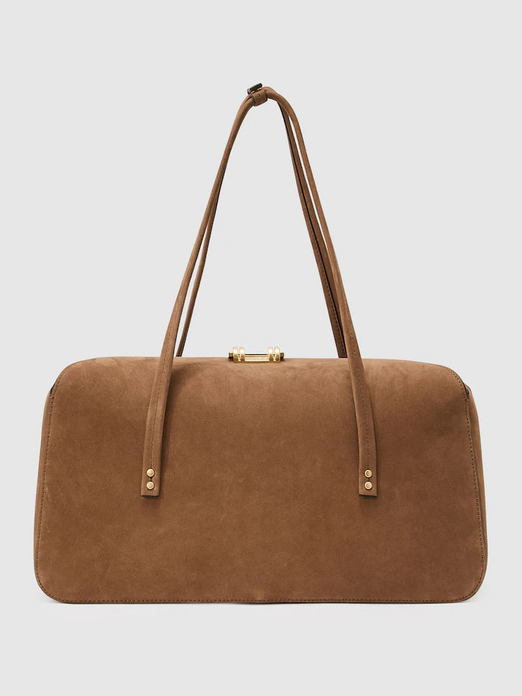 Suede bowling bag