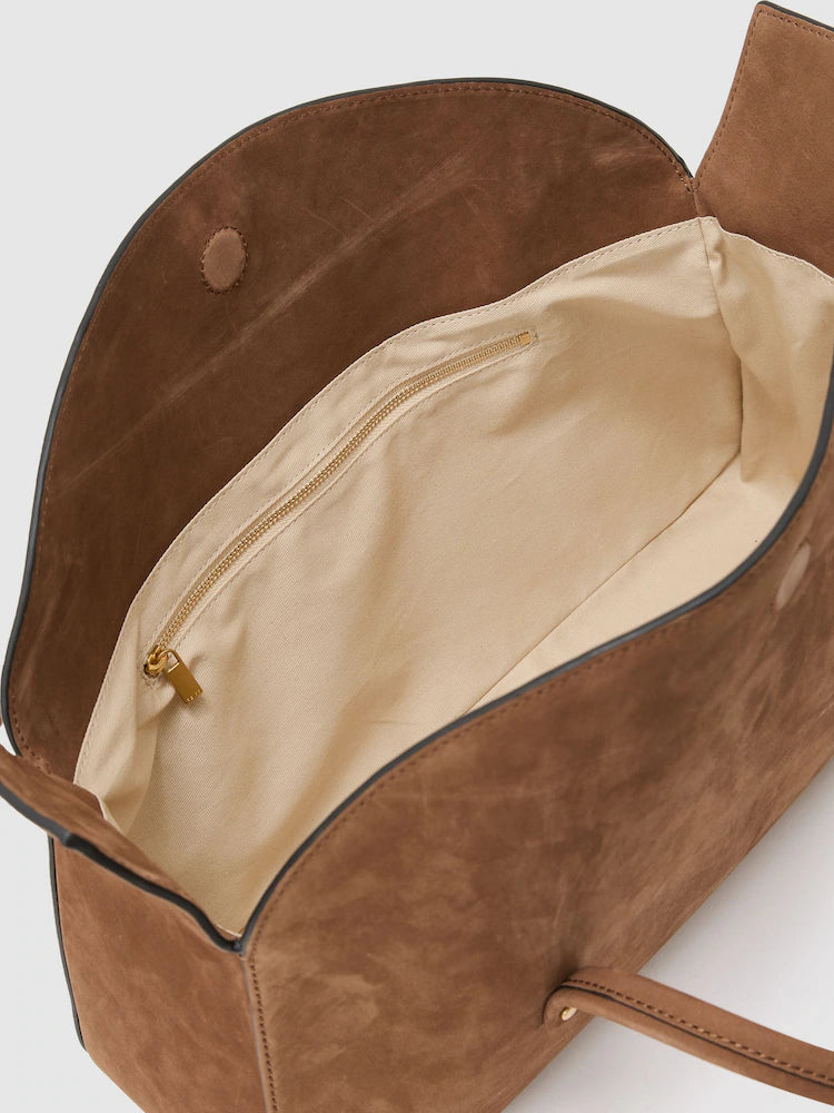 Suede bowling bag
