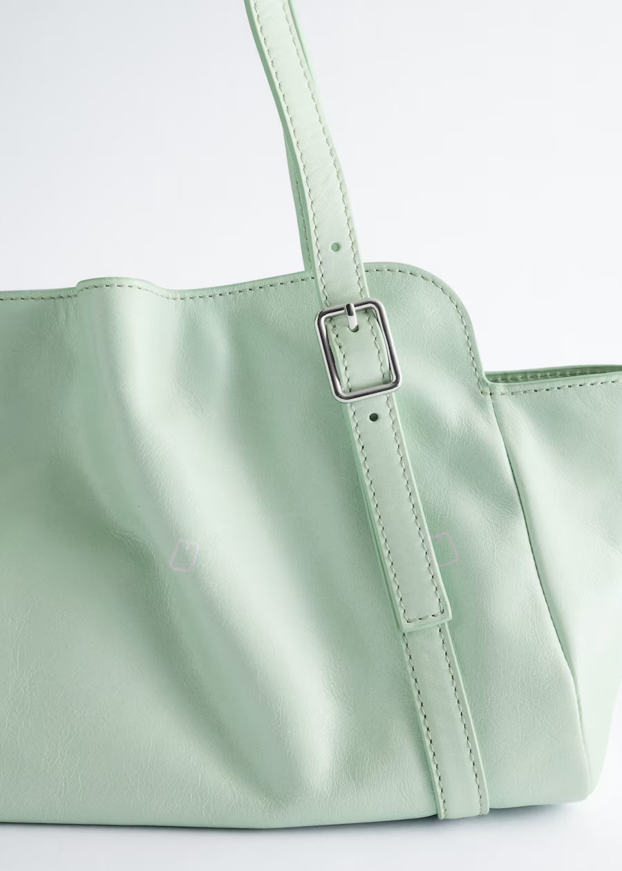 Understated leather shoulder bag
