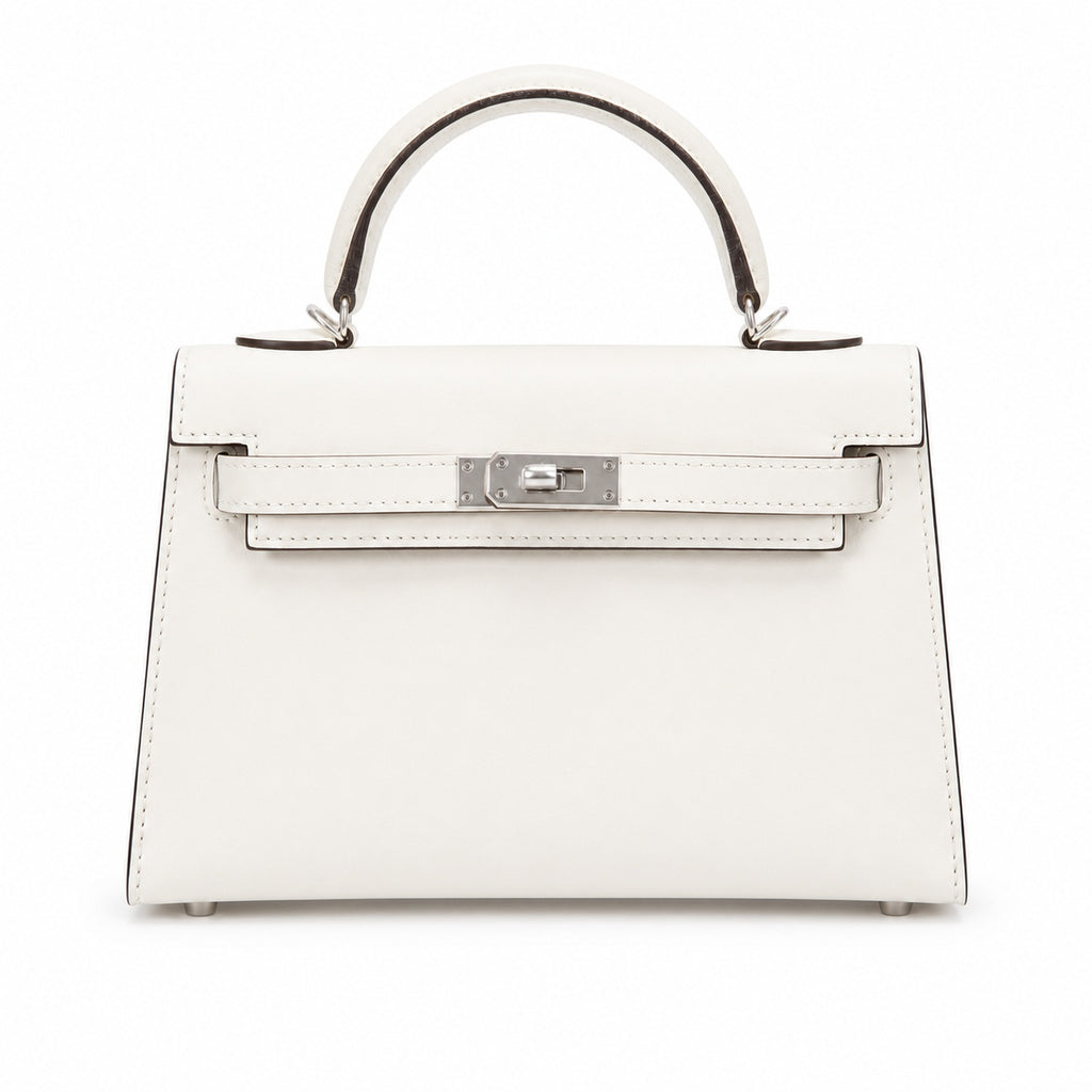 Kelly Sellier 19cm & 22cm & 25cm Craie Box Calf Leather Gold Hardware & Palladium Hardware Women Handbag