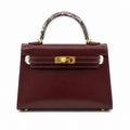 Kelly Sellier 19cm & 22cm & 25cm Rouge H Box Calf Leather Gold Hardware & Palladium Hardware Women Handbag