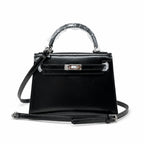 Kelly Sellier 19cm & 22cm & 25cm Noir Box Calf Leather Gold Hardware & Palladium Hardware Women Handbag
