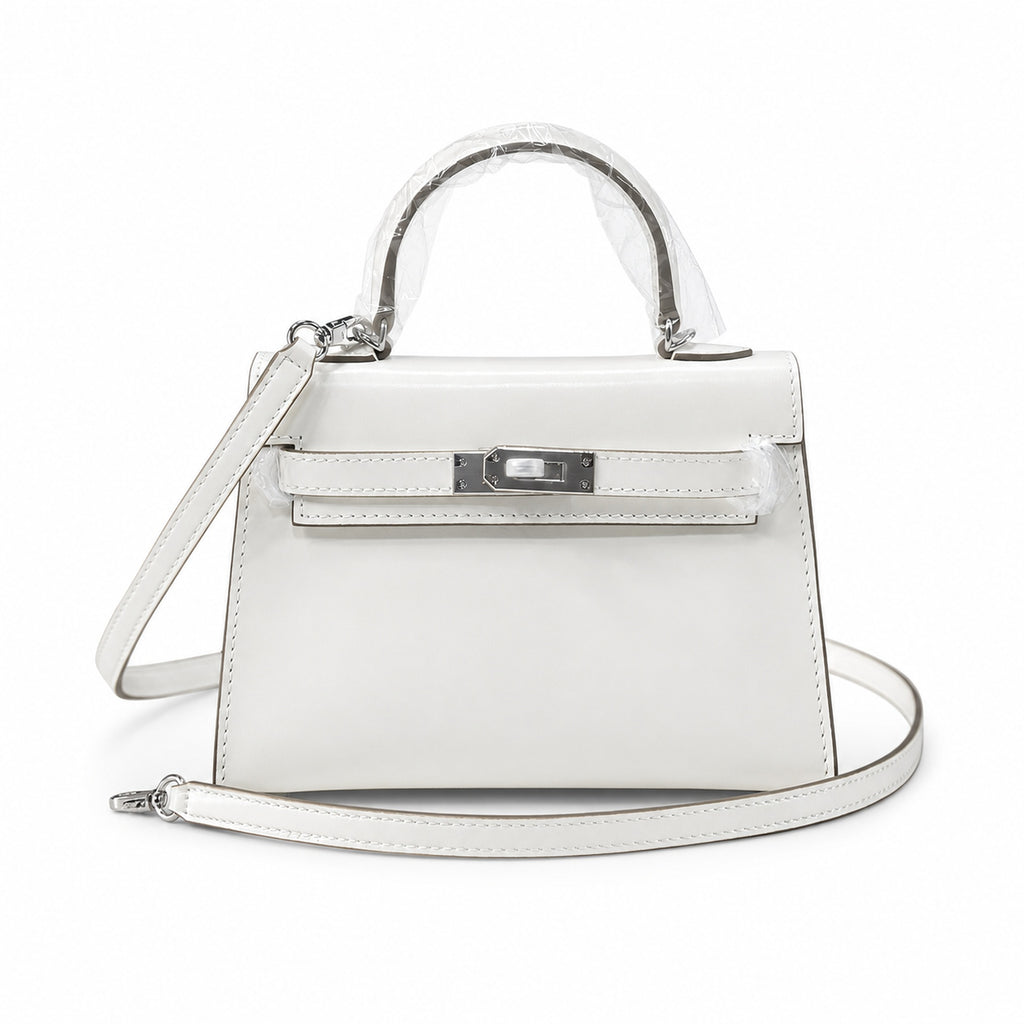 Kelly Sellier 19cm & 22cm & 25cm Craie Box Calf Leather Gold Hardware & Palladium Hardware Women Handbag