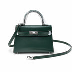 Kelly Sellier 19cm & 22cm & 25cm Vert Fonce Box Calf Leather Gold Hardware & Palladium Hardware Women Handbag