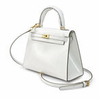 Kelly Sellier 19cm & 22cm & 25cm Craie Box Calf Leather Gold Hardware & Palladium Hardware Women Handbag