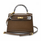 Kelly Sellier 19cm & 22cm & 25cm Ebene Box Calf Leather Gold Hardware & Palladium Hardware Women Handbag