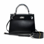 Kelly Sellier 19cm & 22cm & 25cm Noir Box Calf Leather Gold Hardware & Palladium Hardware Women Handbag