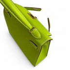 Fully hand-sewn👉Second generation Mini Kelly 19cm imported Epsom leather apple green gold buckle
