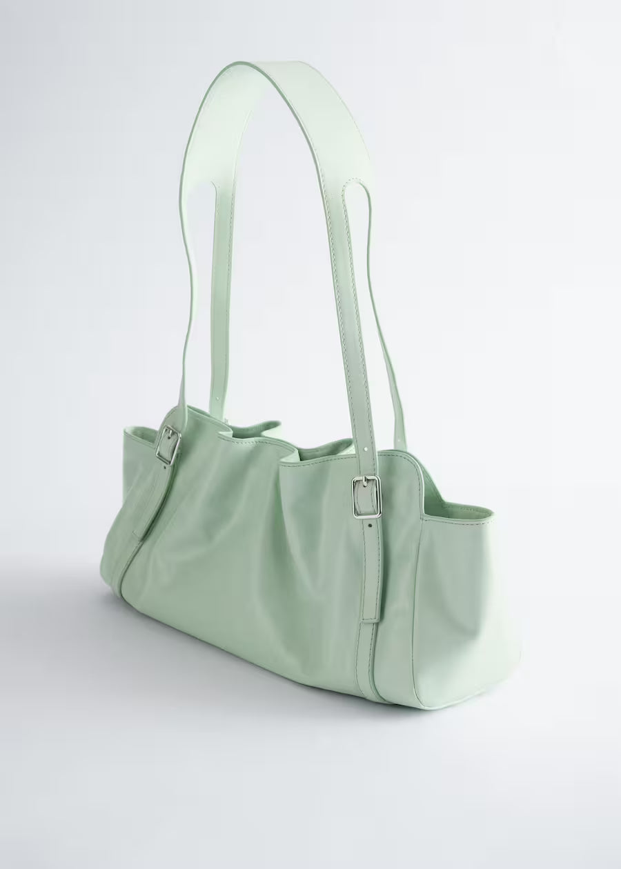 Understated leather shoulder bag