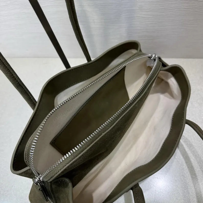 Suede shoulder bag