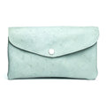 Ice-blue Ostrich Leather Clutch