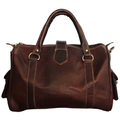 Brown leather bowling bag