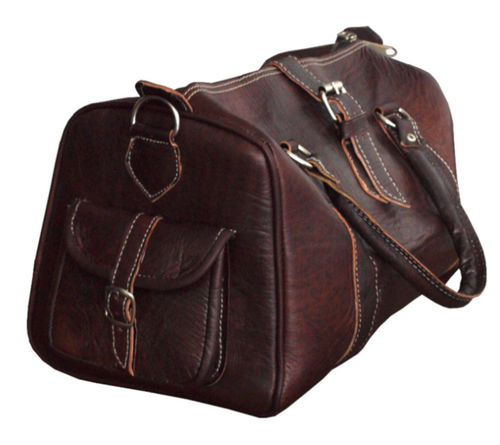 Brown leather bowling bag
