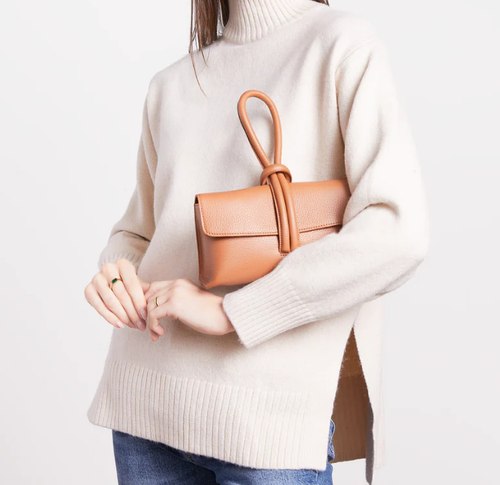 Calfskin envelope clutch