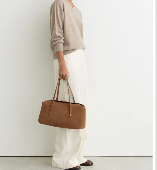 Suede bowling bag