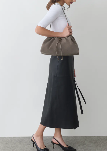 Suede shoulder bag