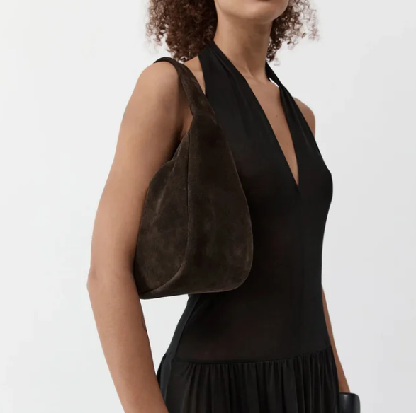 Large suede underarm bag
