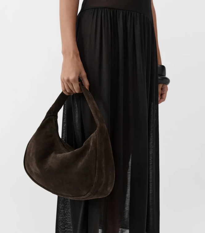 Large suede underarm bag